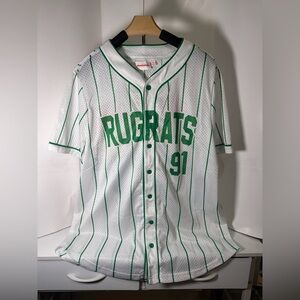 Women’s Green and White Rugrats Baseball Jersey size XL